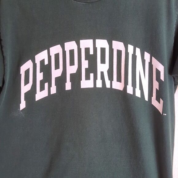 Pepperdine Champion Short Sleeve Green Tee Shirt Size Medium - Picture 2 of 5